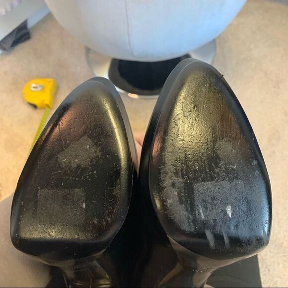 Gucci Black Glossy Leather Knee High Platform Boot Sz 10B - Picture 10 of 16